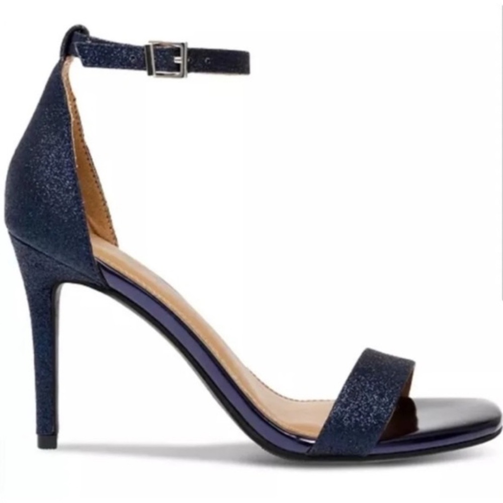 NIB [Wild Pair] Bethie Navy Ankle Strap Slip Resistant Stilettos Womens 7.5 or 9 - Picture 4 of 12